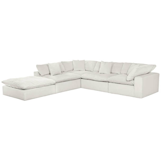 Beachcrest Home Barboza 5 Piece Upholstered Sectional Featuring Stain
